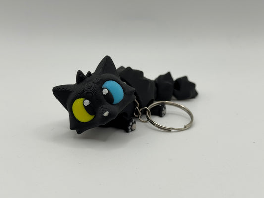 3D-geprinte Duister Katje Sleutelhanger – Schatten uit de schaduw