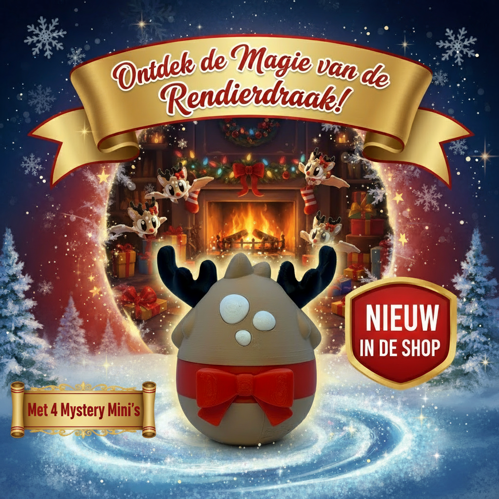 Rendierdraken Mystery Ei Banner - Met Mystery Mini's